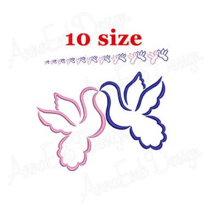 Dove Embroidery Design. Wedding Doves. Peace Embroidery Design. Bird Embroidery Design. Machine Embroidery Design. Dove mini.