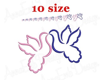 Dove Embroidery Design. Wedding Doves. Peace Embroidery Design. Bird Embroidery Design. Machine Embroidery Design. Dove mini.