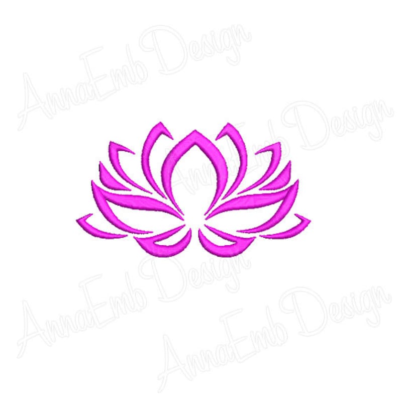 Lotus Flower Embroidery Design. Machine Embroidery Design. Etsy