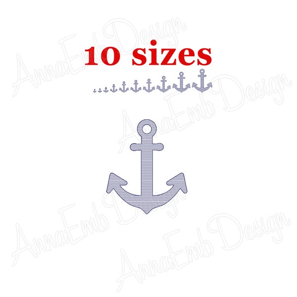 Anchor Sketch embroidery design. Mini Anchor Design. Anchor embroidery design. Nautical embroidery. Anchor pattern. Machine embroidery.