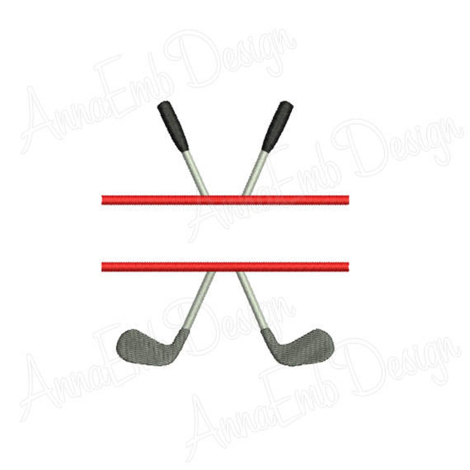 Split Golf Embroidery Design. Golf Club Design. Golf Etsy