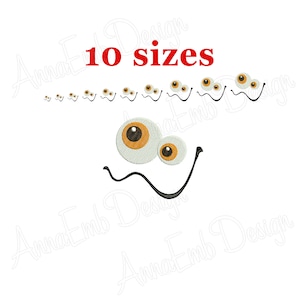 Monster Stickdatei. Monster mini. Stickdatei Maschinenstickerei. Monster Silhouette. Augen Stickerei. Stickdatei Halloween