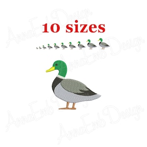 Mallard Duck Embroidery design. Duck Silhouette. Duck mini Embroidery. Duck design. Farm Embroidery. Machine Embroidery Design.