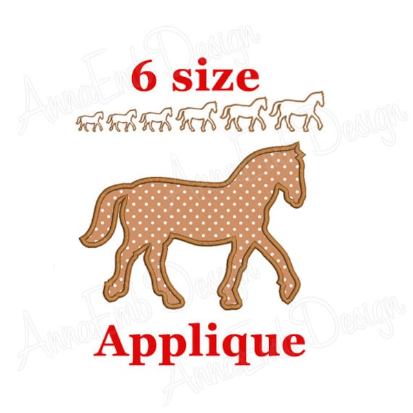 Horse Applique Embroidery Design. Horse Silhouette. Machine embroidery design. Animal Embroidery. Horse Embroidery Design.