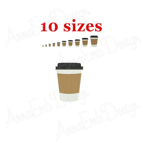 Coffee Cup embroidery design. Coffee Cup mini embroidery design. Machine embroidery design. Coffee Cup fill stitch design. Coffee Mug.