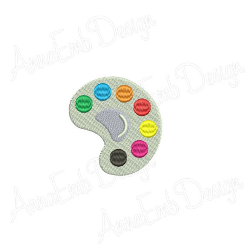 Palette Embroidery Design. Palette Silhouette Embroidery. Etsy