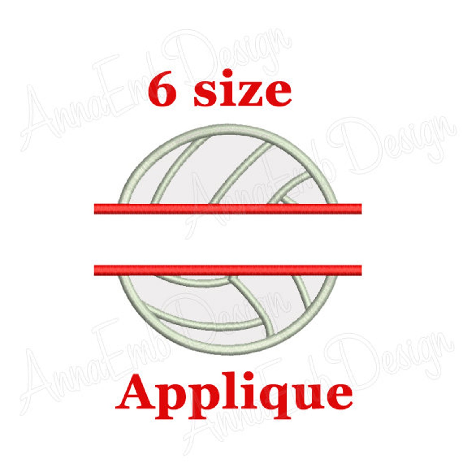 Split Volleyball Applique Design. Volleyball Applique Etsy