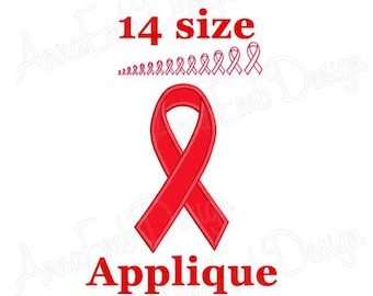 Cancer Awareness Ribbon Applique, Machine Embroidery Design (Instant Download)