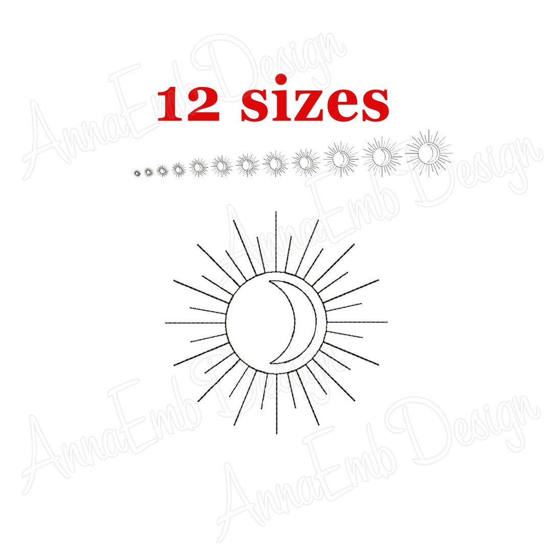 Sun Embroidery Design. Sunshine Design. Sun Mini Embroidery. Etsy