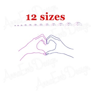 Herz Stickdatei. Herzhände Valentinstag. Stickdatei. Herzrahmen. Stickdatei Herz. Hochzeitsstickerei