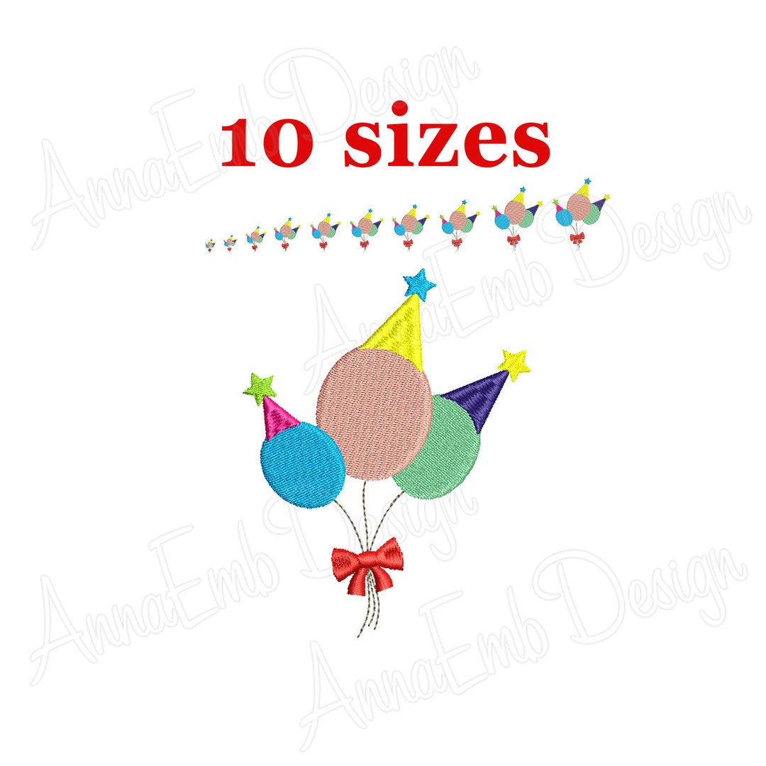 Balloons Embroidery Design. Mini Balloon. Filled Stitch Etsy
