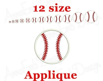 Baseball Applique Embroidery Design. Mini Baseball. Softball design. Baseball ball embroidery. Machine embroidery design. Sport embroidery