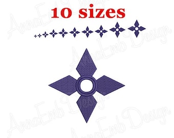 Ninja Star Machine Embroidery Design (Instant Download)