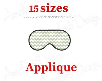 Sleep Mask Applique Embroidery Design, ITH Mask (Digital Download)
