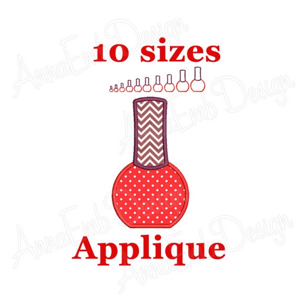 Nail Polish Applique Embroidery Design. Machine embroidery Design. Nail Polish Embroidery design. Mini Nail Polish. Makeup Embroidery.