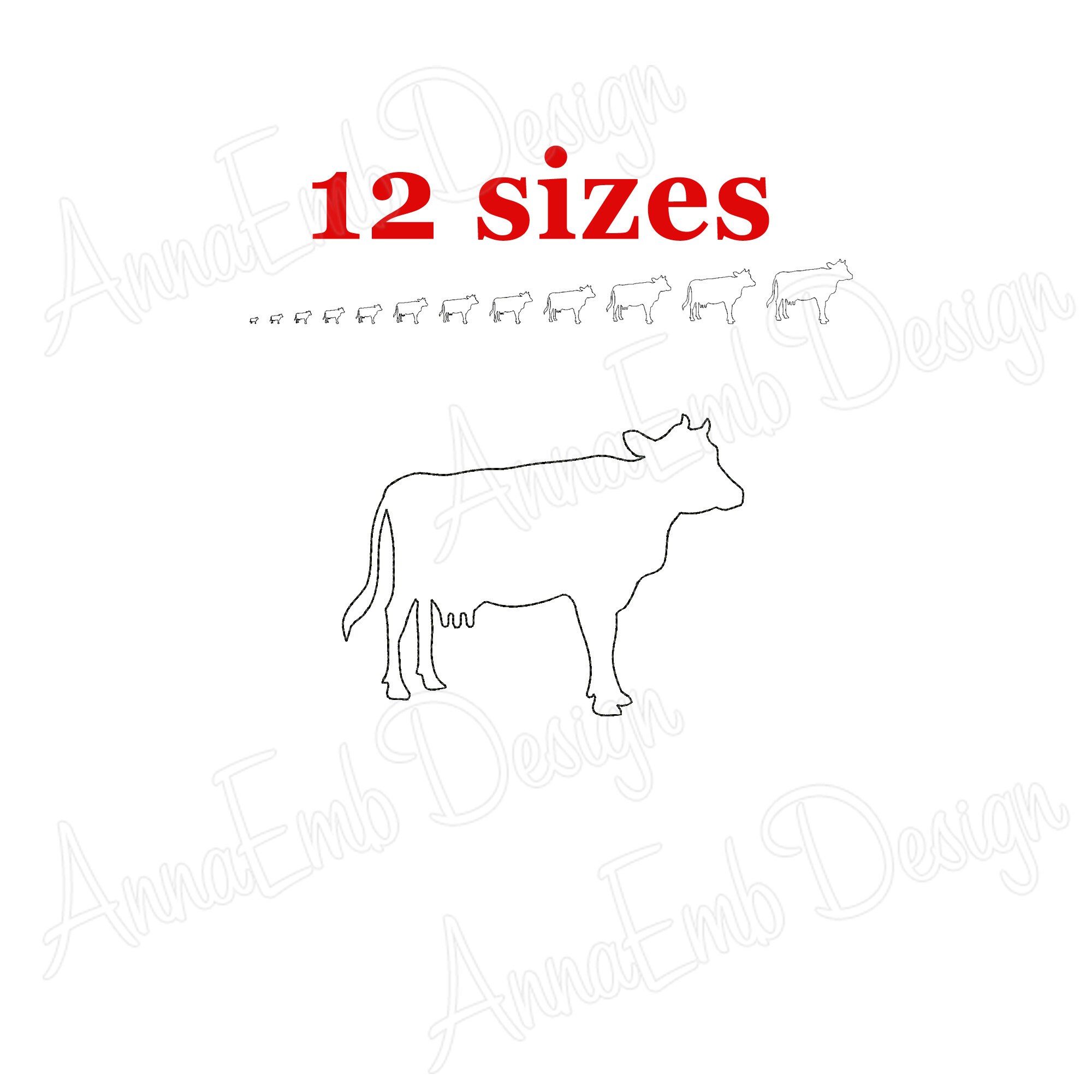Small Cow Designs Cow Embroidery Design. Cow Mini Embroidery. Cow Design. Farm Embroidery ...
