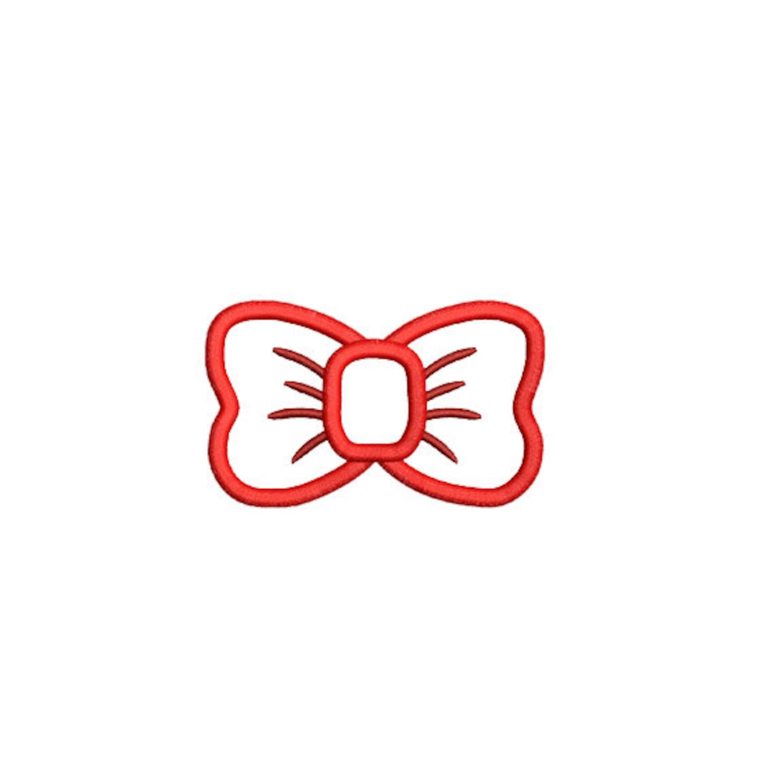 Bow applique design. Machine embroidery design. Bow embroidery Etsy