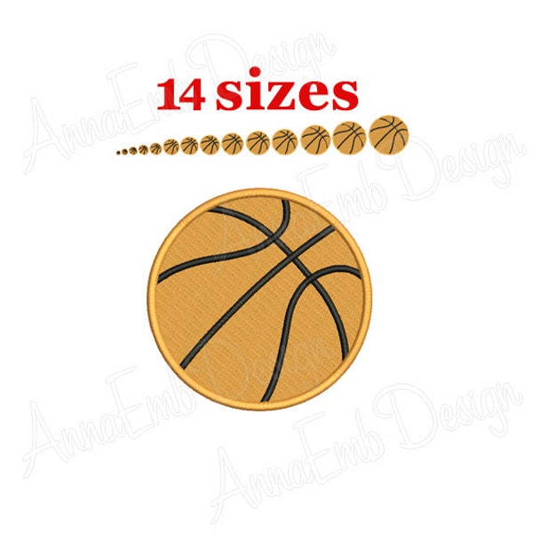 Basketball-Stickerei-Design. Maschinenstickerei. Mini-Basketball-Design. Basketball gefüllt Stich. Sport-Stickerei-Design.