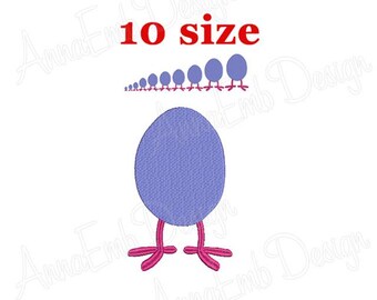 Easter egg embroidery design. Machine embroidery design. Egg Silhouette. Mini Egg embroidery design. Happy Easter design.