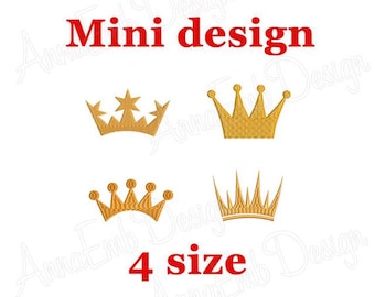 Crown Embroidery Design. Crown mini Embroidery Design. Tiara embroidery. Princess Crown Embroidery. Machine Embroidery Design. Mini Crown