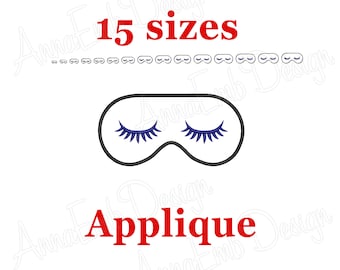 Sleep Mask Applique Embroidery Design (Instant Download)