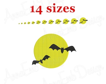 Broderidesign för fladdermus, Halloween-fladdermussiluett (nedladdning direkt)