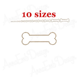 Bone Embroidery Design. Machine Embroidery Design. Mini Bone. Pet Embroidery Design. Bone bean stitch. Dog Bone Quilting Bone