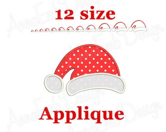 Santa Hat Applique Embroidery Design. Mini Santa Hat. Machine embroidery. Christmas Embroidery. Christmas Santa Claus hat.