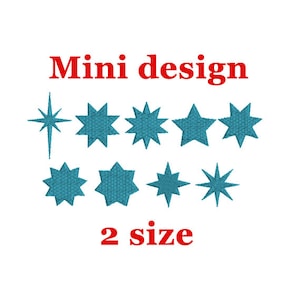 Mini Star Machine Embroidery Design. Star Embroidery Design. Star Fill Design. Embroidery Pattern. Star Set Embroidery Design.