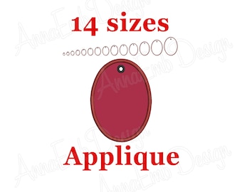 Disegno per ricamo con applicazione ovale a forma di striscione. Applicazione monogramma ovale. Mini ricamo ovale. Disegno per ricamo a macchina.
