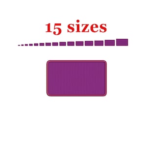 Rounded Rectangle Embroidery Design. Rectangle mini Embroidery. Rectangle filled stich. Basic Shape Embroidery Name Tag Embroidery Design.