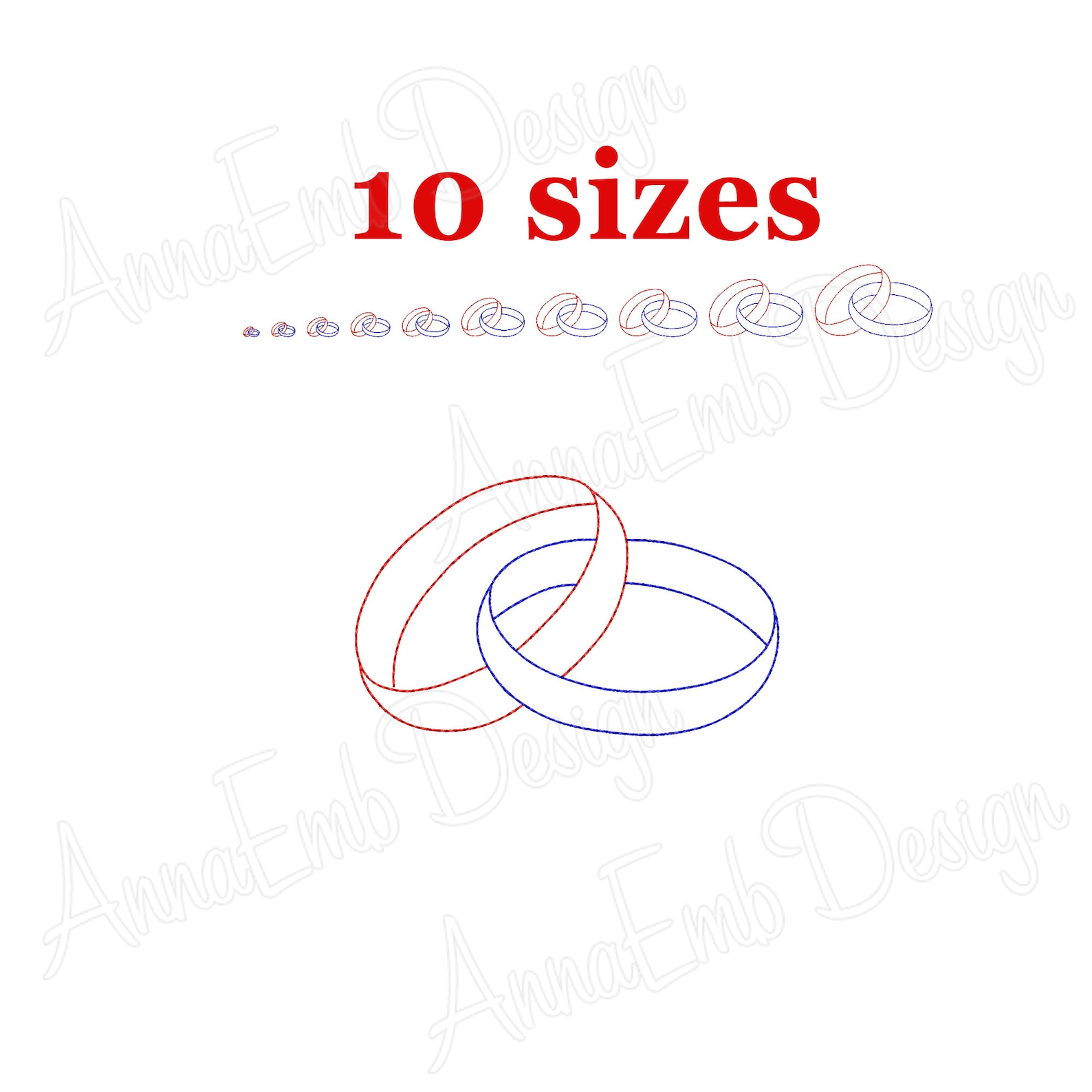 Wedding Rings Embroidery Design. Wedding Rings Bean Stitch. Etsy