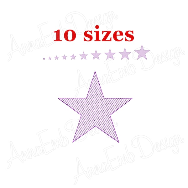 Star Embroidery Design. Star Machine Embroidery.  Star Silhouette. Mini embroidery. Mini Star. Basic star. Star Sketch Stitch