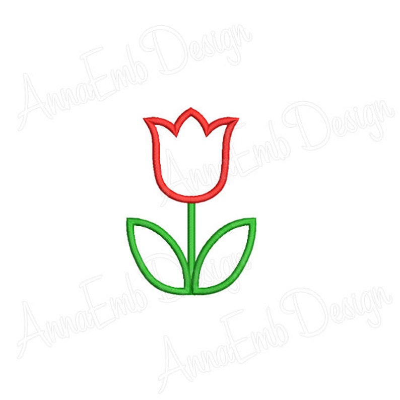 Tulip Applique Embroidery Design. Flower Applique Embroidery Etsy