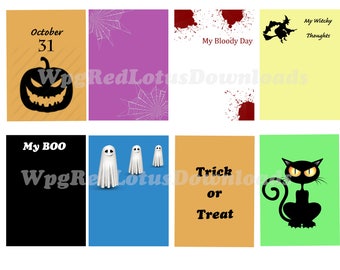 Halloween Journal Cards, Diary Cards