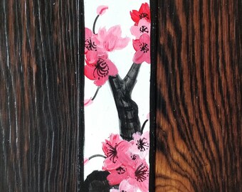 Hand Painted Blossoms Hanafuda Bookmark