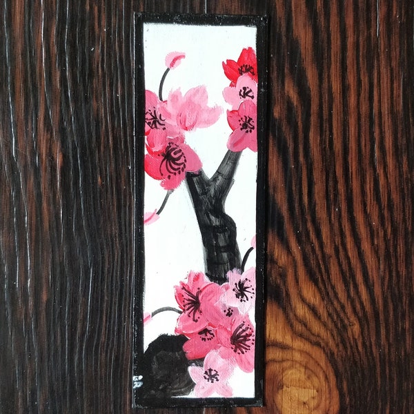 Hand Painted Blossoms Hanafuda Bookmark