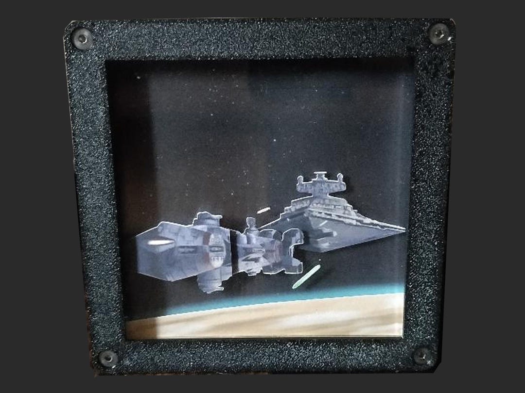Planet Shadowboxes Familiar Space Battle Layered Shadow Box - Etsy