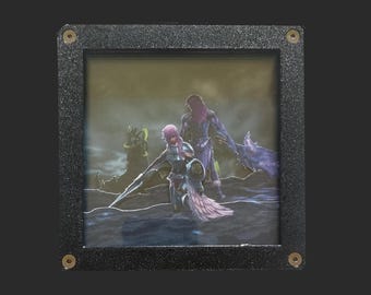 FF13-2 Fight for the Future Layered Fan-Art Shadow Box