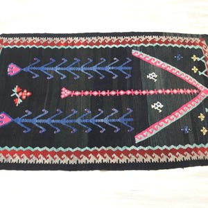 Turkish Kilim 2&#39;98&quot;×4&#39;65&quot;feet 91x142 cm Turkish Kilim Rug  Vintage Small kilim Rug  home Decor  Floor kilim Rug Bohemian kilim Area kilim