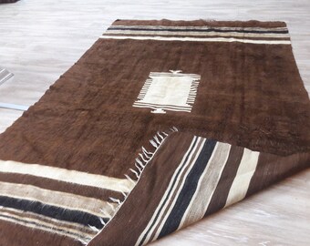 Turkish  Blanket Rug, 4&#39;32&quot;×6&#39;32&quot;feet,132×193cm Turkish Antolian Vintage Floor Blanket