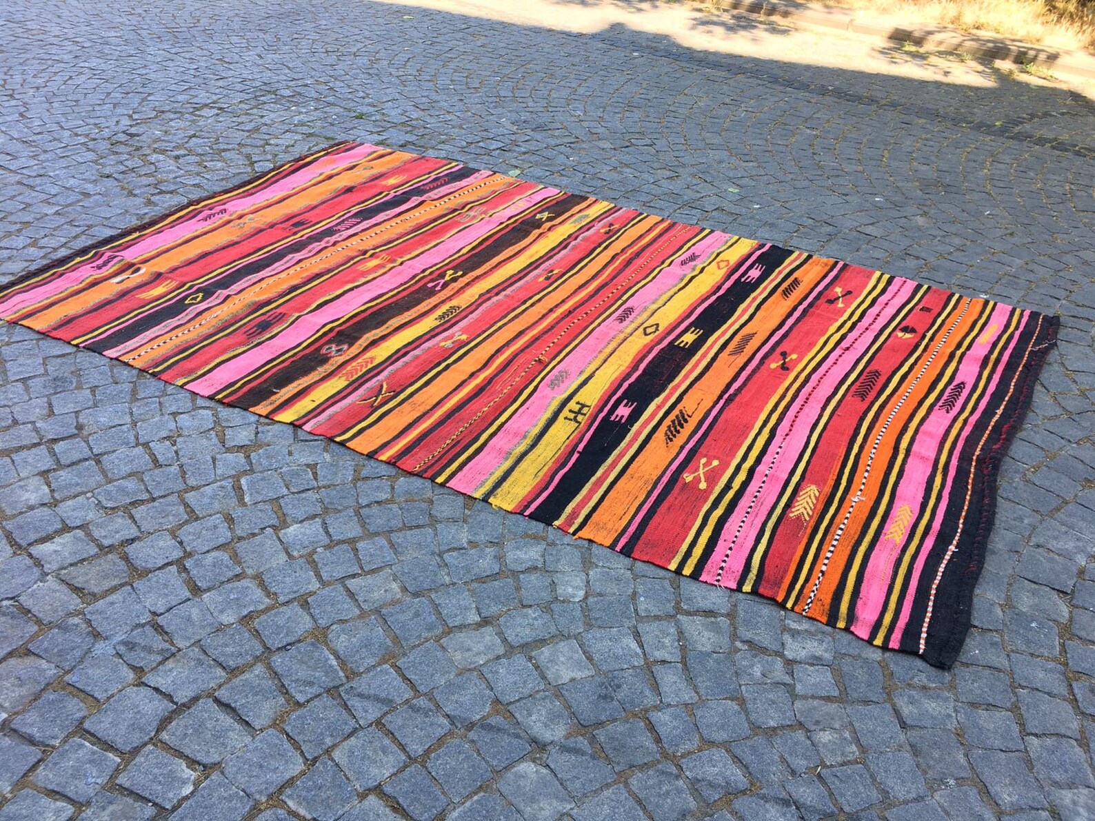Striped Kilim Rug 68106 in 172xx270 Cm Striped Pink Kilim Etsy UK