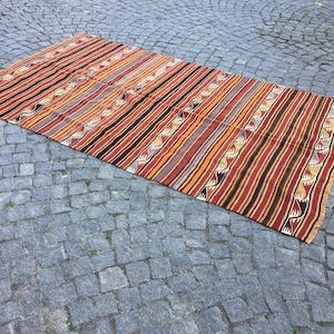 Turkish Kilim Rug 54×93 in 137x237 cm Anatolian Kilim Rug,Kilim Rug,Vintage Rug,Home Decor Rug,Tribal Kilim Rug,Handwoven Kilim Rug