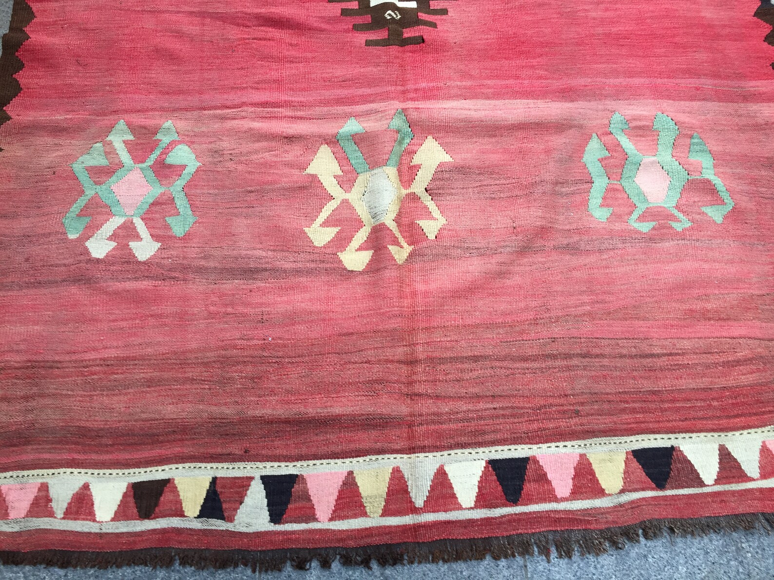 Red Kilim Rug67x124 in 168x313 Cmturkish Handmade Kilim Etsy
