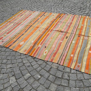 Turkish kilim rug,boho kilim rug, 72x102 in 183x260 cm Area kilim Rugs Traditional kilim Rug Tribal kilim Home Decor Ethnic kilim Wool Rug