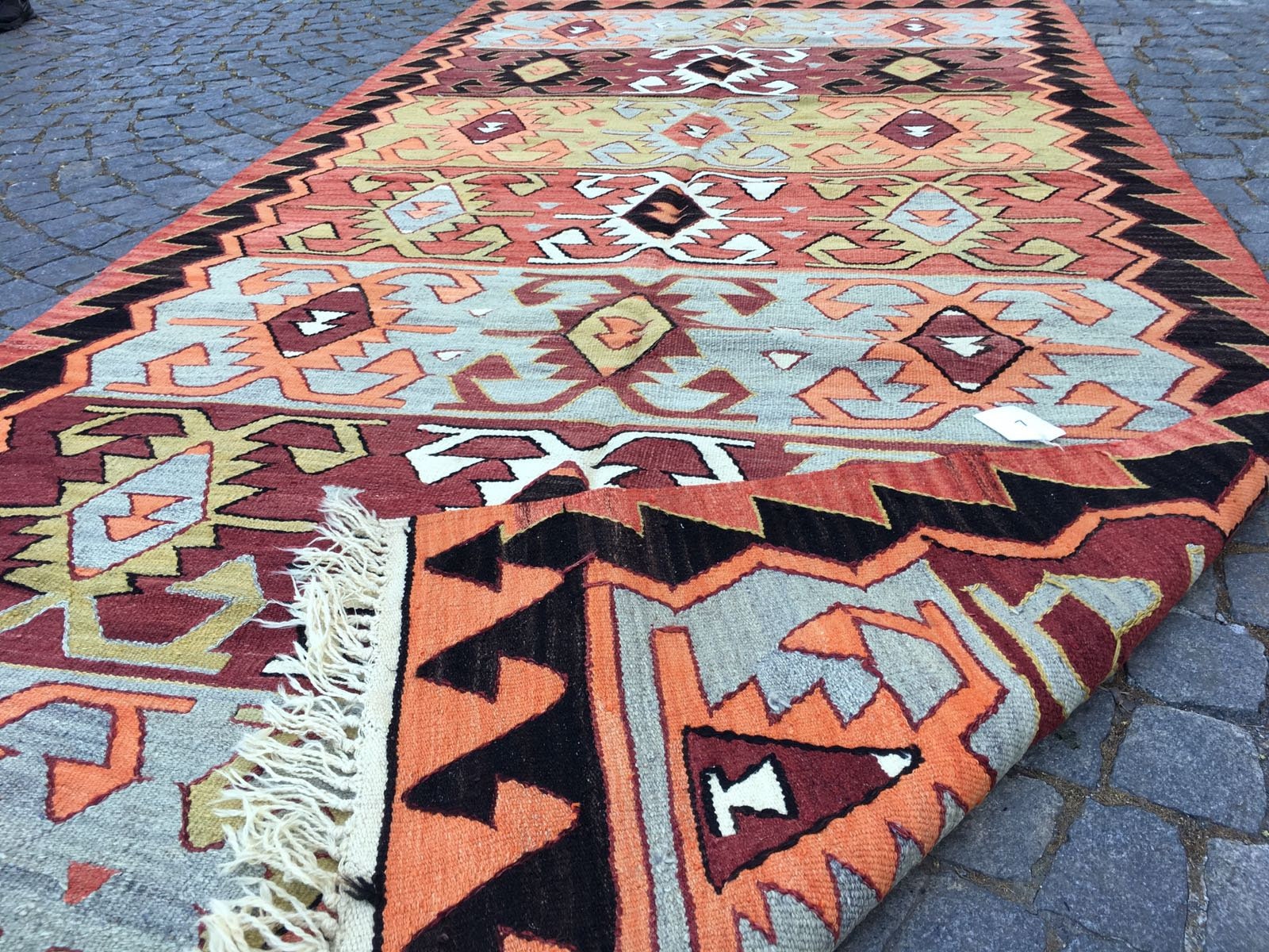 Vintage Handmade Kilim Rug 66×133 in 168x337 Cm Pink Kilim