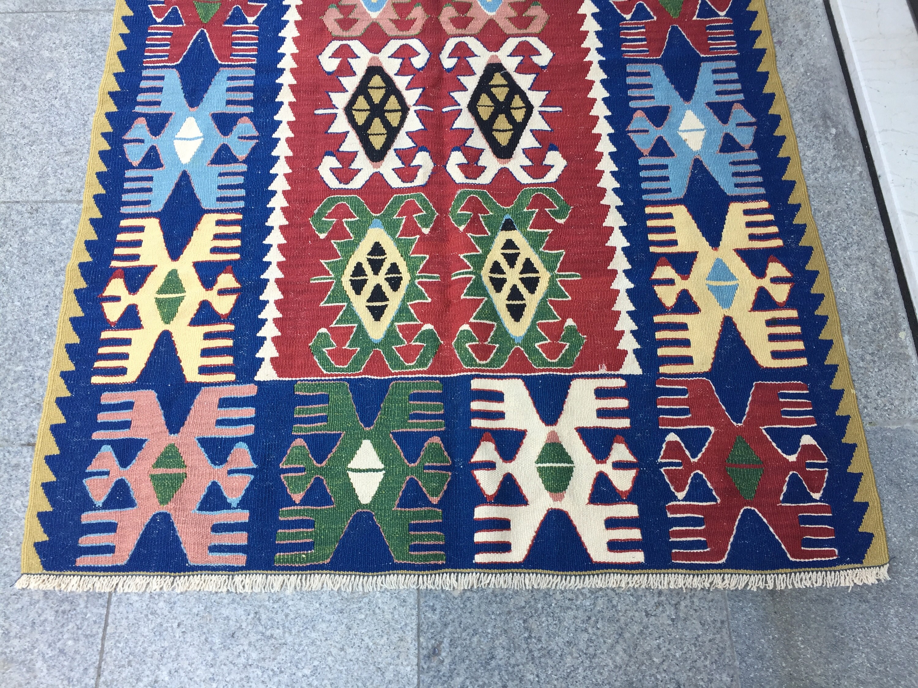 Blue Kilim Rug 46x70 in 118x179 Cm Handmade Kilim Rugvintage Etsy