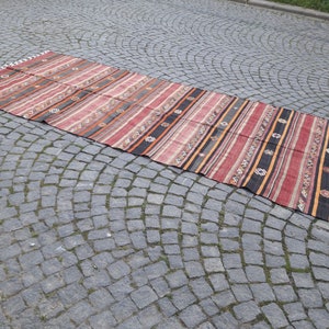 Turkish Habdwoven Kilim Rug 55x130 in 140x330cm,Turkish Anatolian Vintage Home Decor Kilim Rug Colorful kilim Tribal kilim Pastel kilim