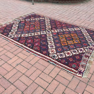 Antque Blue Kilim Rug 67x95 in 170x240 cm Handmade Kilim Rug,Vintage Kilim Rug,Home Decor,wool Blue kilim Rugs,Area kilim Rug Floor Blue Rug