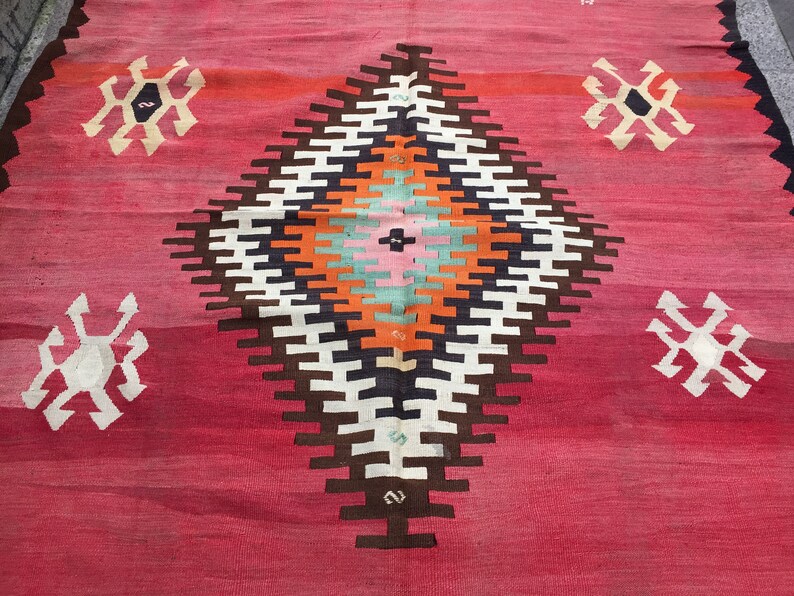 Red Kilim Rug67x124 in 168x313 Cmturkish Handmade Kilim Etsy